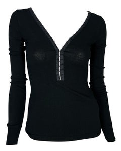 S/S 2003 Dolce & Gabbana 'Sex & Love' Hook Adjustable Plunging Stretch Knit Top