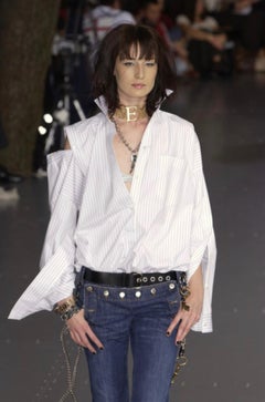 S/S 2003 Dolce & Gabbana 'Sex & Love' Padlock Chain Eyelet Leather Belt