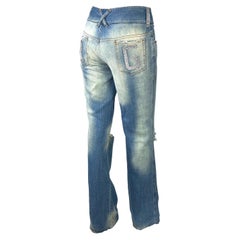 S/S 2003 Dolce & Gabbana 'Sex & Love' Rhinestone Chainmail Distressed Jeans