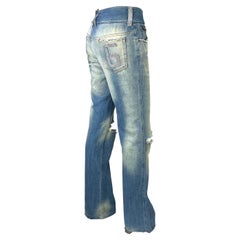 S/S 2003 Dolce & Gabbana 'Sex & Love' Rhinestone Chainmail Distressed Jeans
