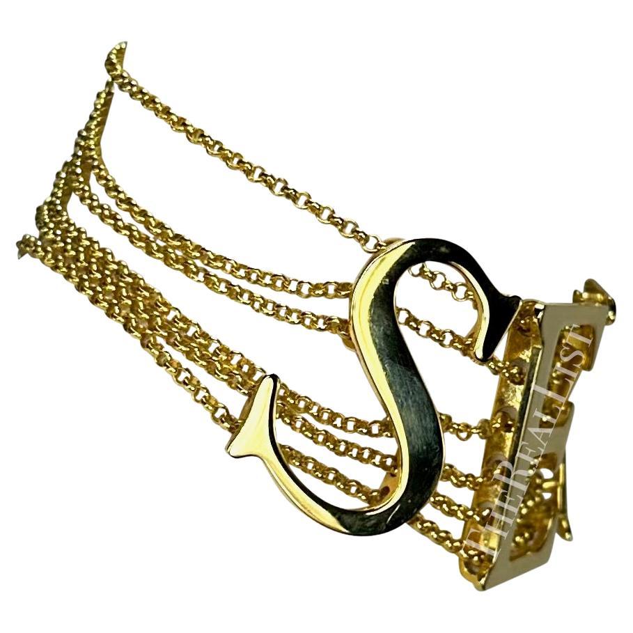 S/S 2003 Dolce & Gabbana 'Sex & Love' Runway Gold SEX Choker Necklace For Sale 2