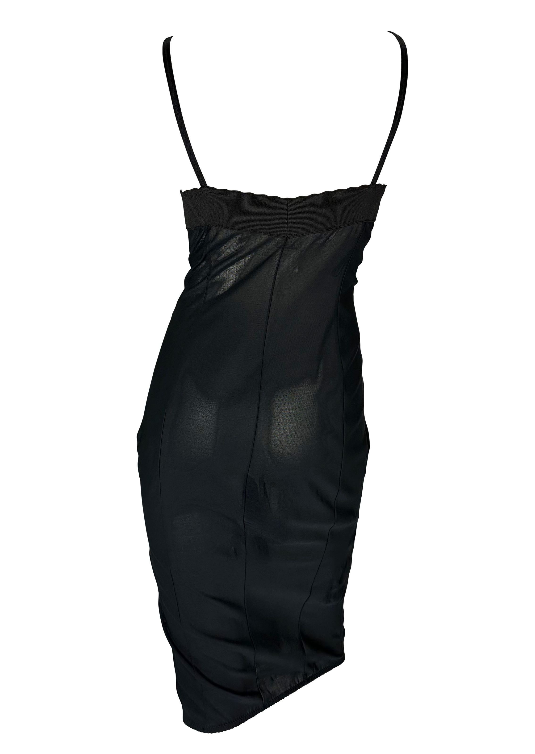 S/S 2003 Dolce & Gabbana 'Sex & Love' Runway Sheer Bustier Black Dress For Sale 2