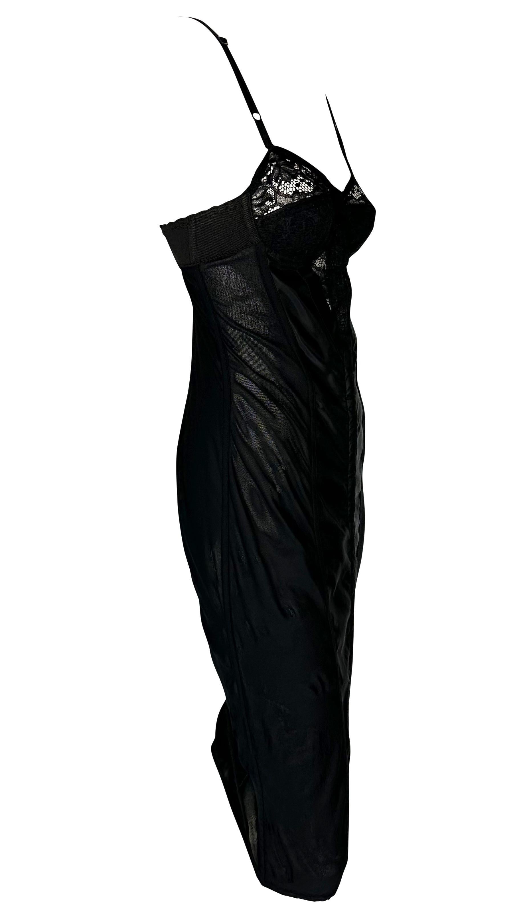 S/S 2003 Dolce & Gabbana 'Sex & Love' Runway Sheer Bustier Black Dress For Sale 4