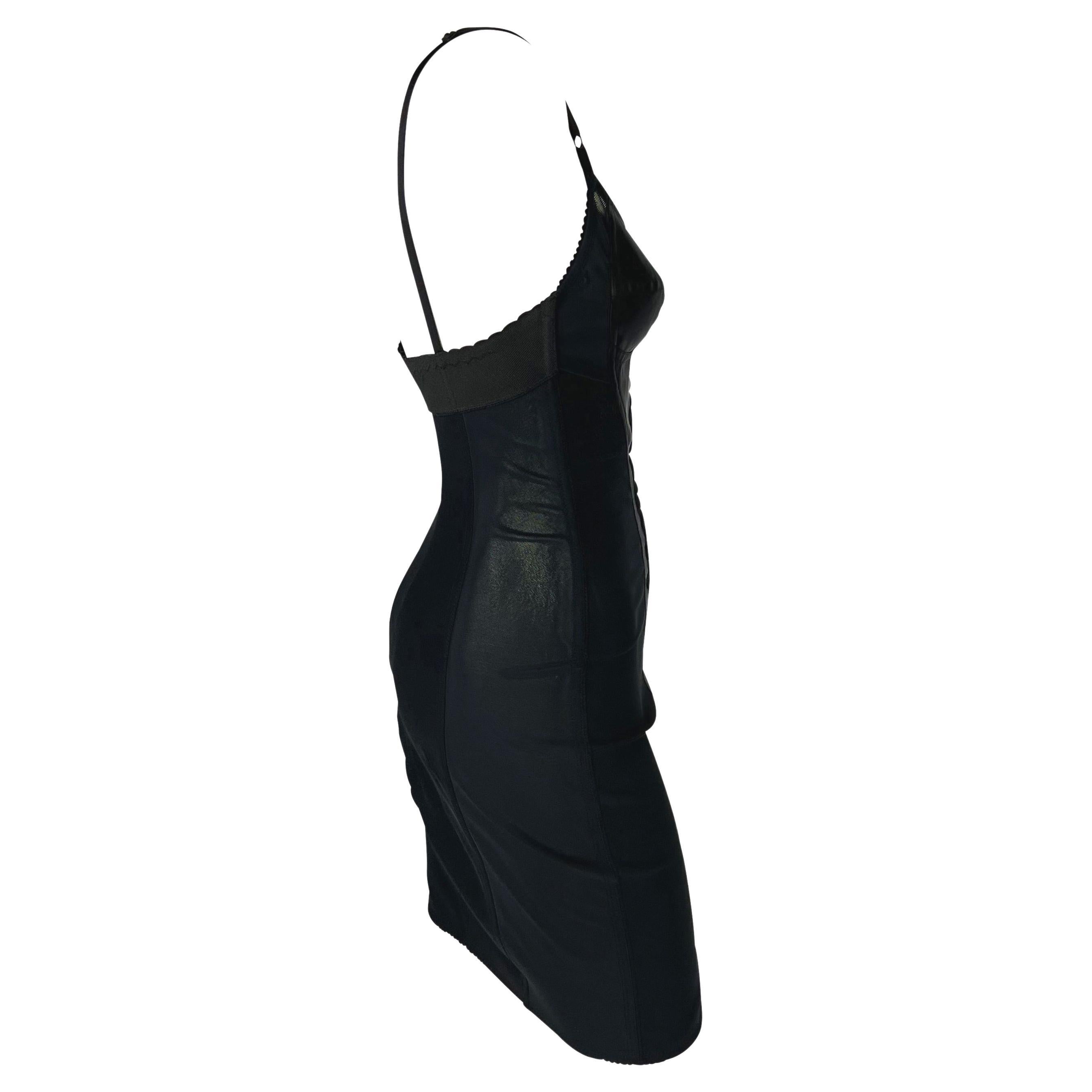 S/S 2003 Dolce & Gabbana 'Sex & Love' Sheer Bustier Satin Panel Corset Dress In Good Condition For Sale In West Hollywood, CA