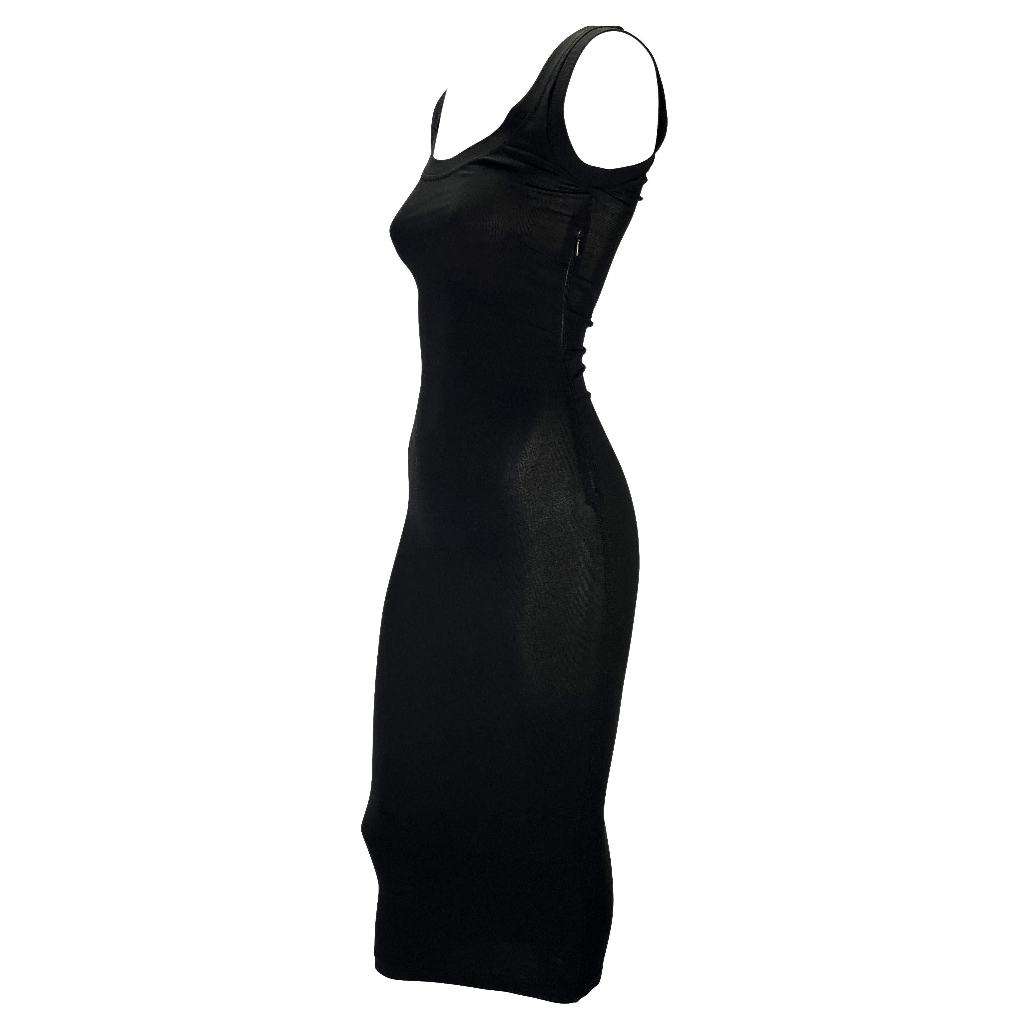 S/S 2003 Dolce & Gabbana 'Sex & Love' Stretch Black Tank Dress In Good Condition For Sale In West Hollywood, CA