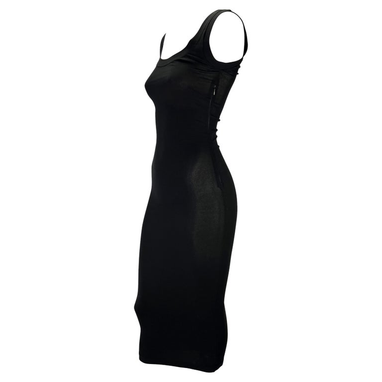 S/S 2003 Dolce & Gabbana 'Sex & Love' Stretch Black Tank Dress In Good Condition For Sale In Philadelphia, PA