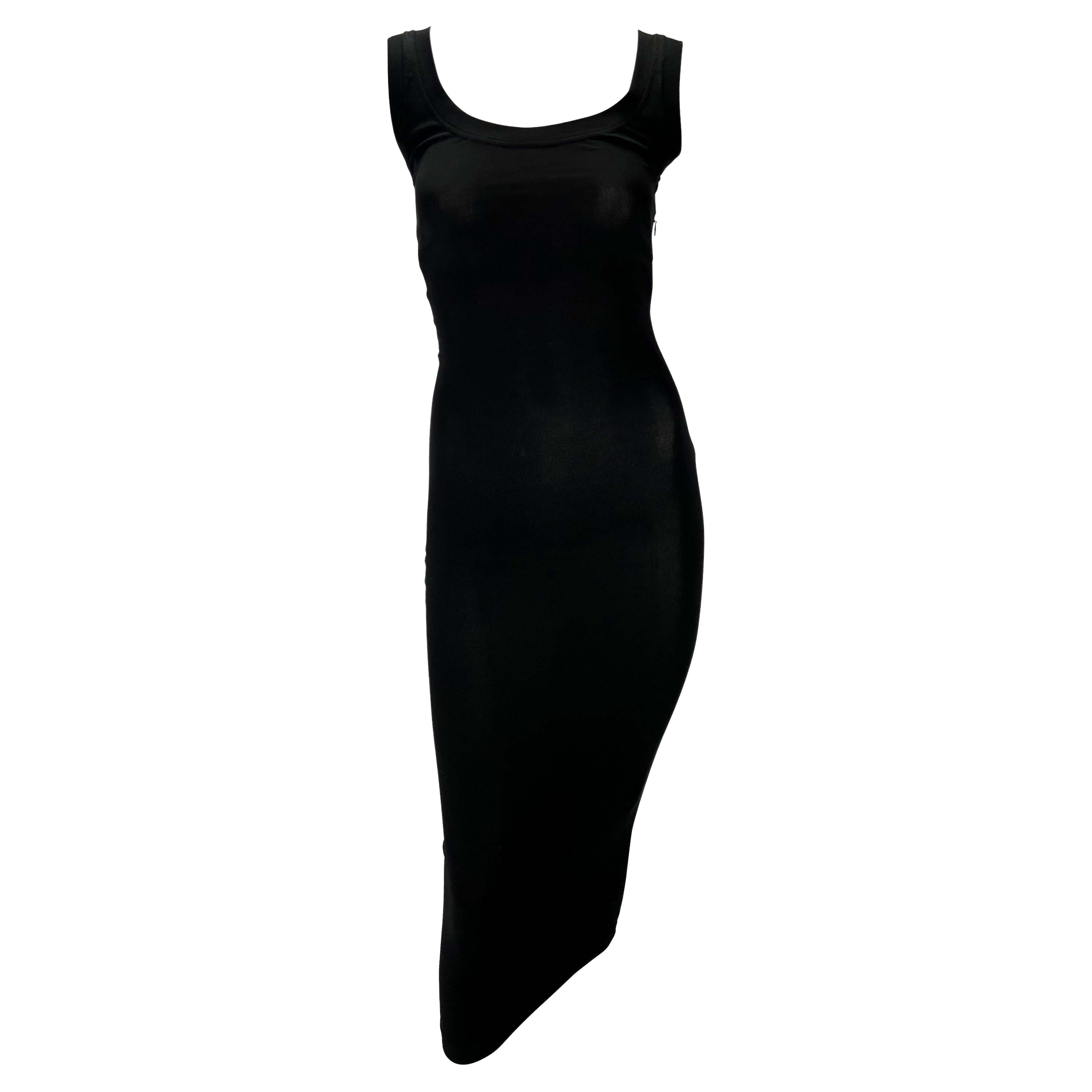 S/S 2003 Dolce & Gabbana 'Sex & Love' Stretch Black Tank Dress For Sale