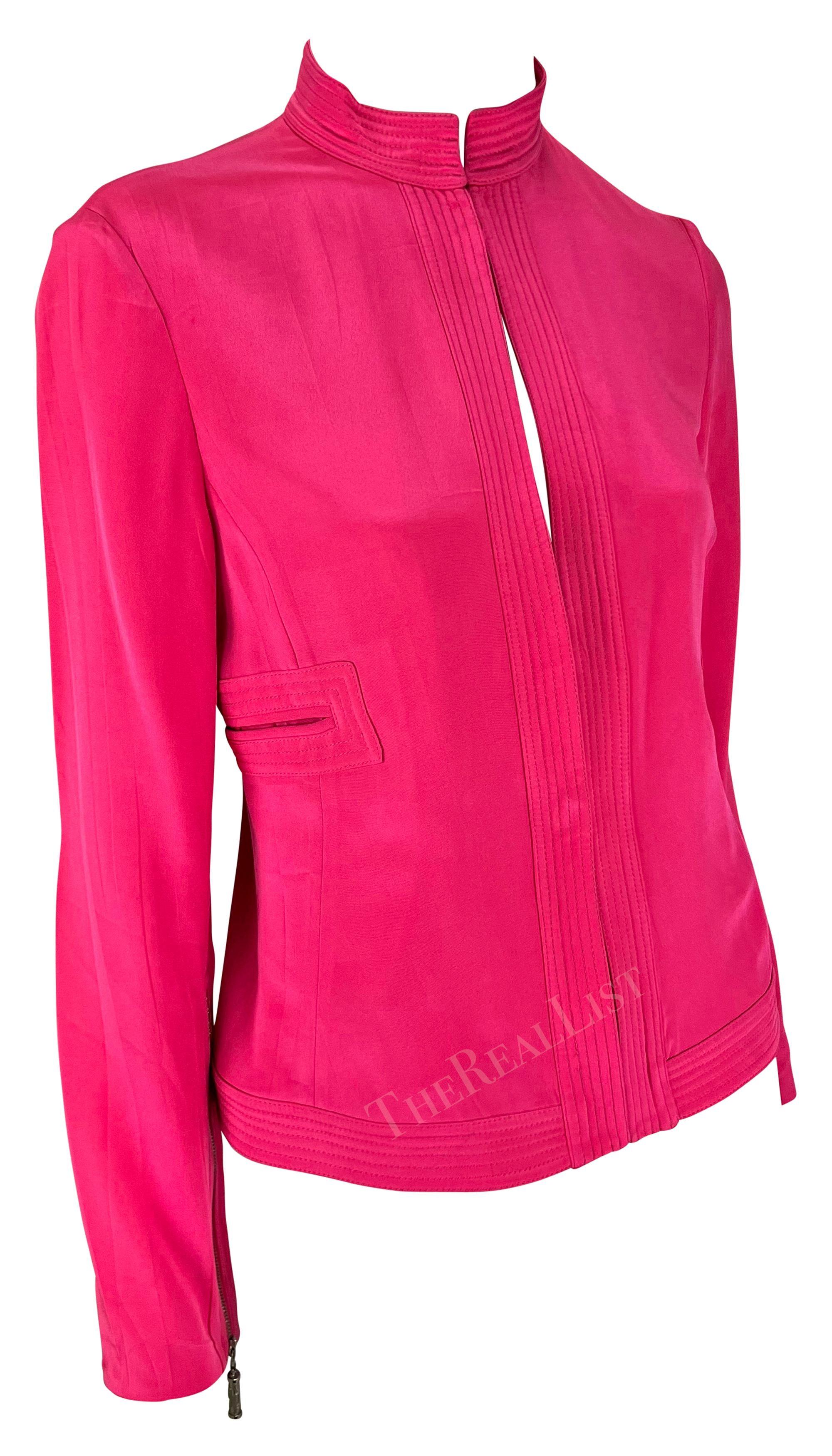 S/S 2003 Gianni Versace by Donatella Pasarela Chaqueta de manga larga rosa intenso Rosa en venta