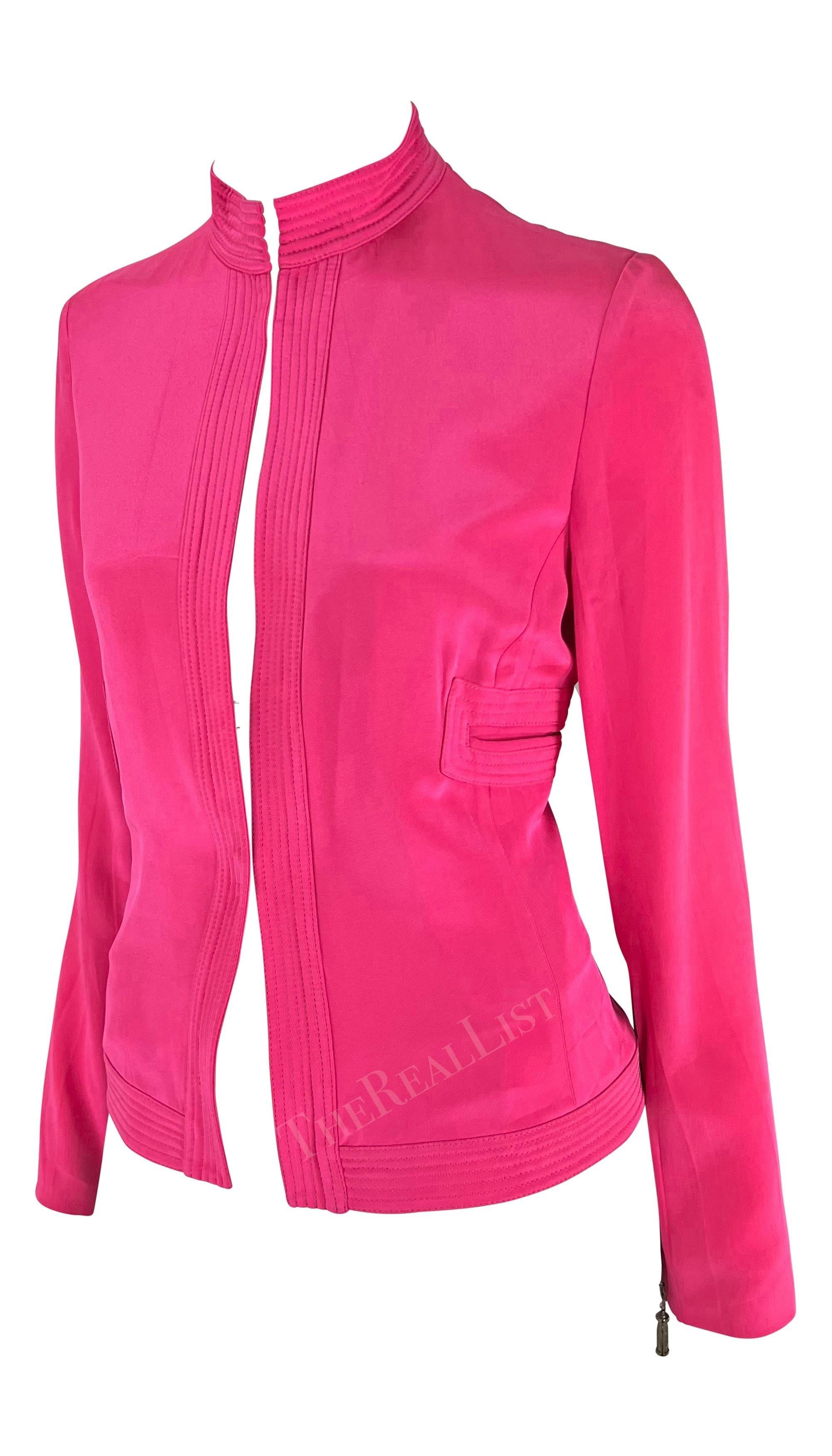 De las mujeres S/S 2003 Gianni Versace by Donatella Pasarela Chaqueta de manga larga rosa intenso en venta