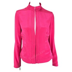 S/S 2003 Gianni Versace by Donatella Runway Hot Pink Long Sleeve Jacket 