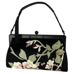S/S 2003 Gucci by Tom Ford Cherry Blossom Kimono Embroidered Silk Mini Frame Bag