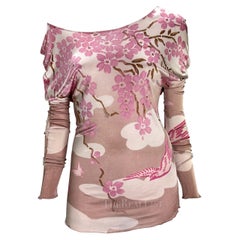 S/S 2003 Gucci by Tom Ford Pink Cherry Blossom Runway Mini Dress / Top