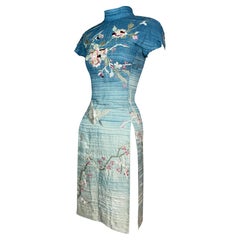 S/S 2003 Gucci by Tom Ford Runway Blue Japanese Cherry Blossom Mini Dress