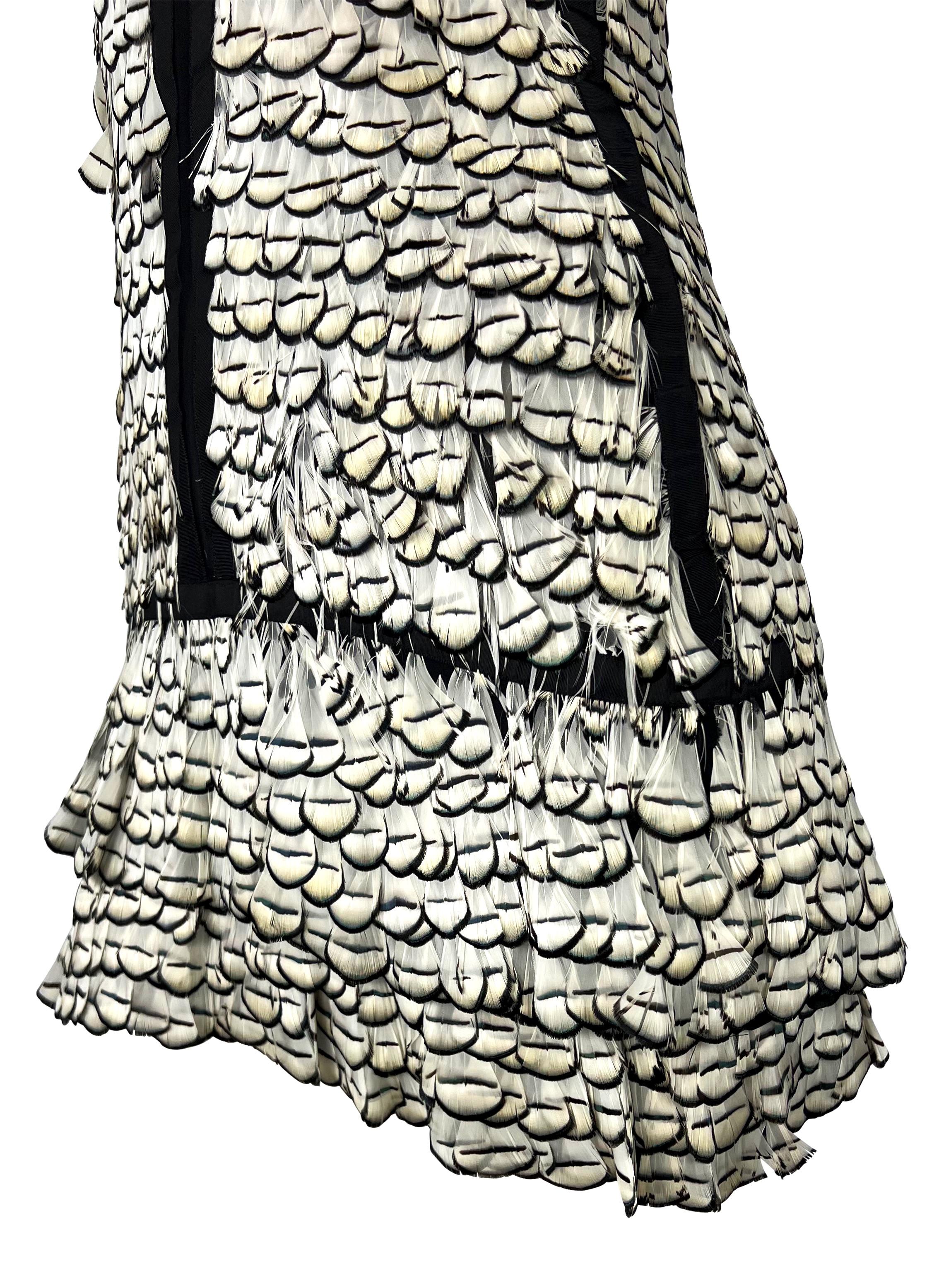 S/S 2003 Gucci by Tom Ford Runway Sheer Silk White Feather Racerback Mini Dress For Sale 4