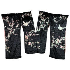 S/S 2003 Gucci Tom Ford Runway Black Embroidered Cherry Blossom Kimono Dress