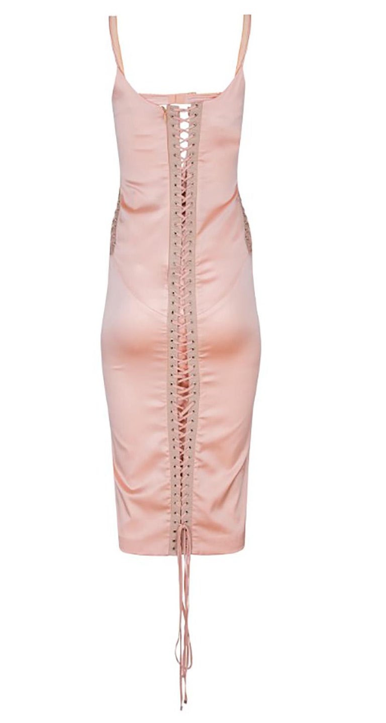 S/S 2003 Look # 28 Dolce and Gabbana VINTAGE CORSET LEATHER LACE-UP DRESS  Sz S at 1stDibs