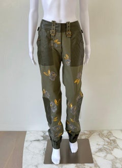 S/S 2003 Olive Green Floral Embroidered Utility Pants