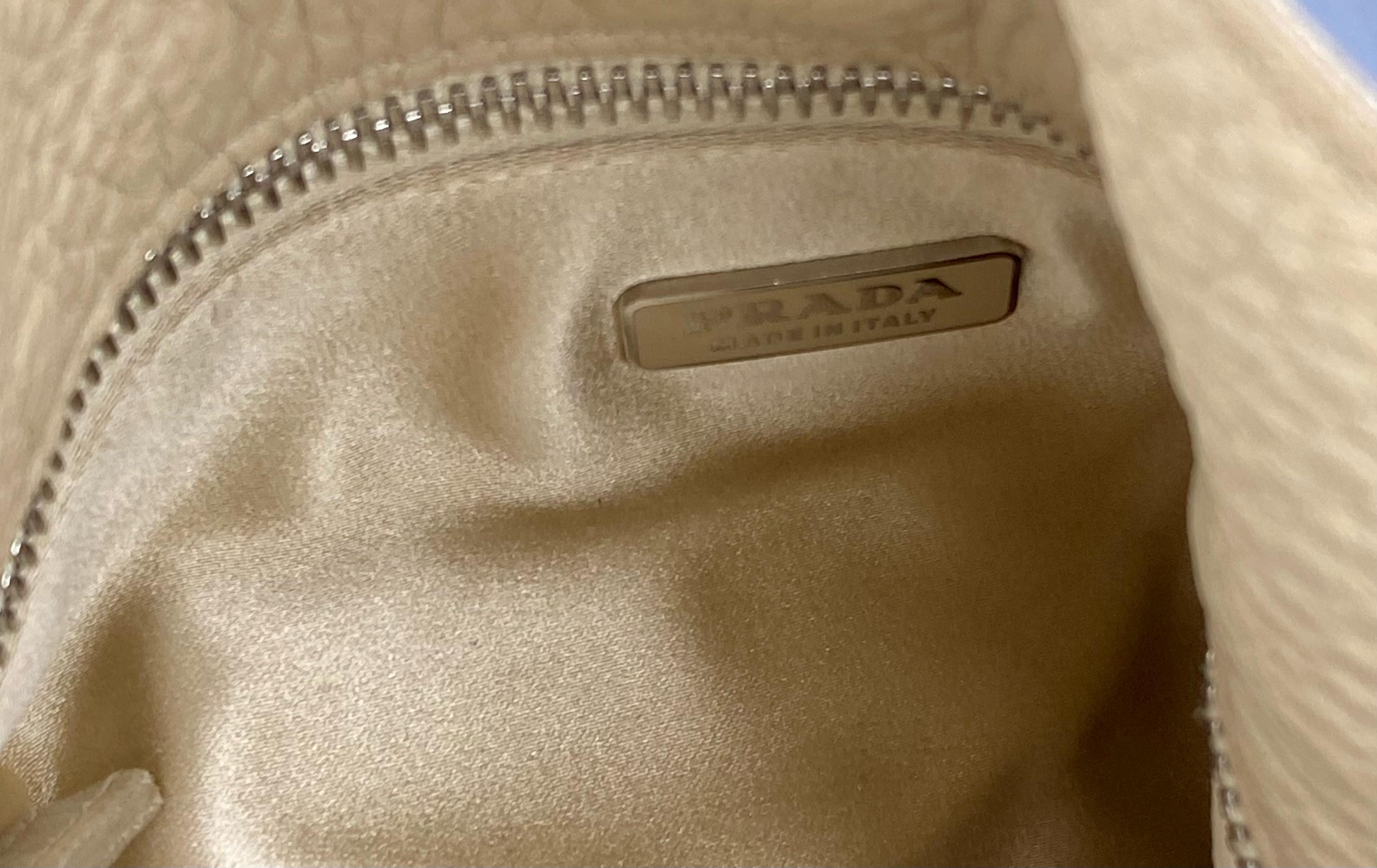 S/S 2003 Prada Oversized Beaded Leather & Metal Hoop Ring Medium Hobo Bag For Sale 3