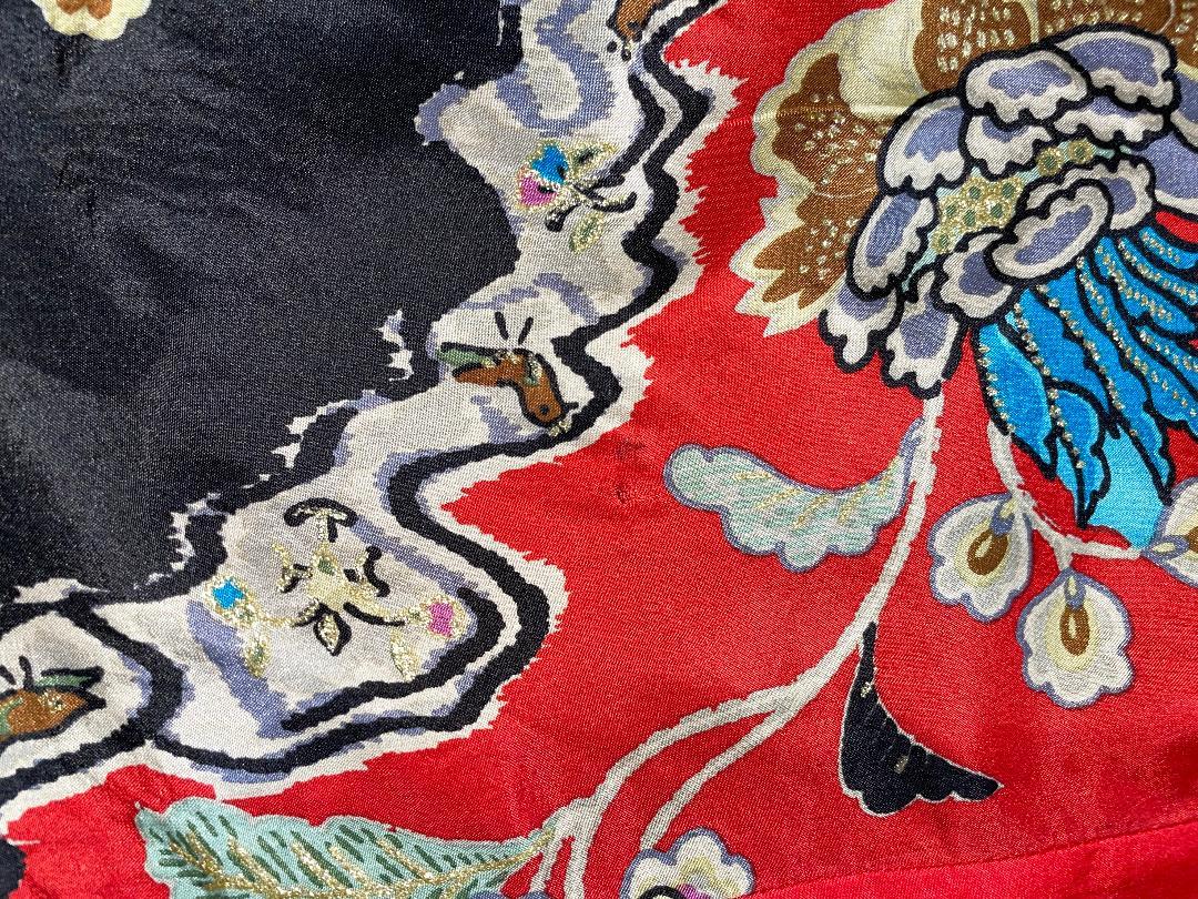 S/S 2003 Roberto Cavalli Black & Red Silk Print Maxi Dress & Kimono Jacket 4