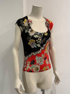 S/S 2003 Roberto Cavalli "Chinoiserie" floral top