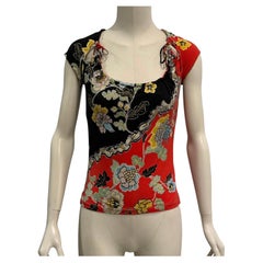 S/S 2003 Roberto Cavalli "Chinoiserie" floral top