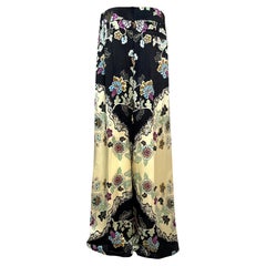 S/S 2003 Roberto Cavalli Chinoiserie Silk Satin Wide Leg Pants