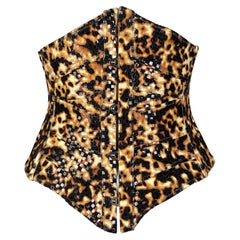 S/S 2003 Roberto Cavalli Leopard Glitter Corset Waist Cincher Belt