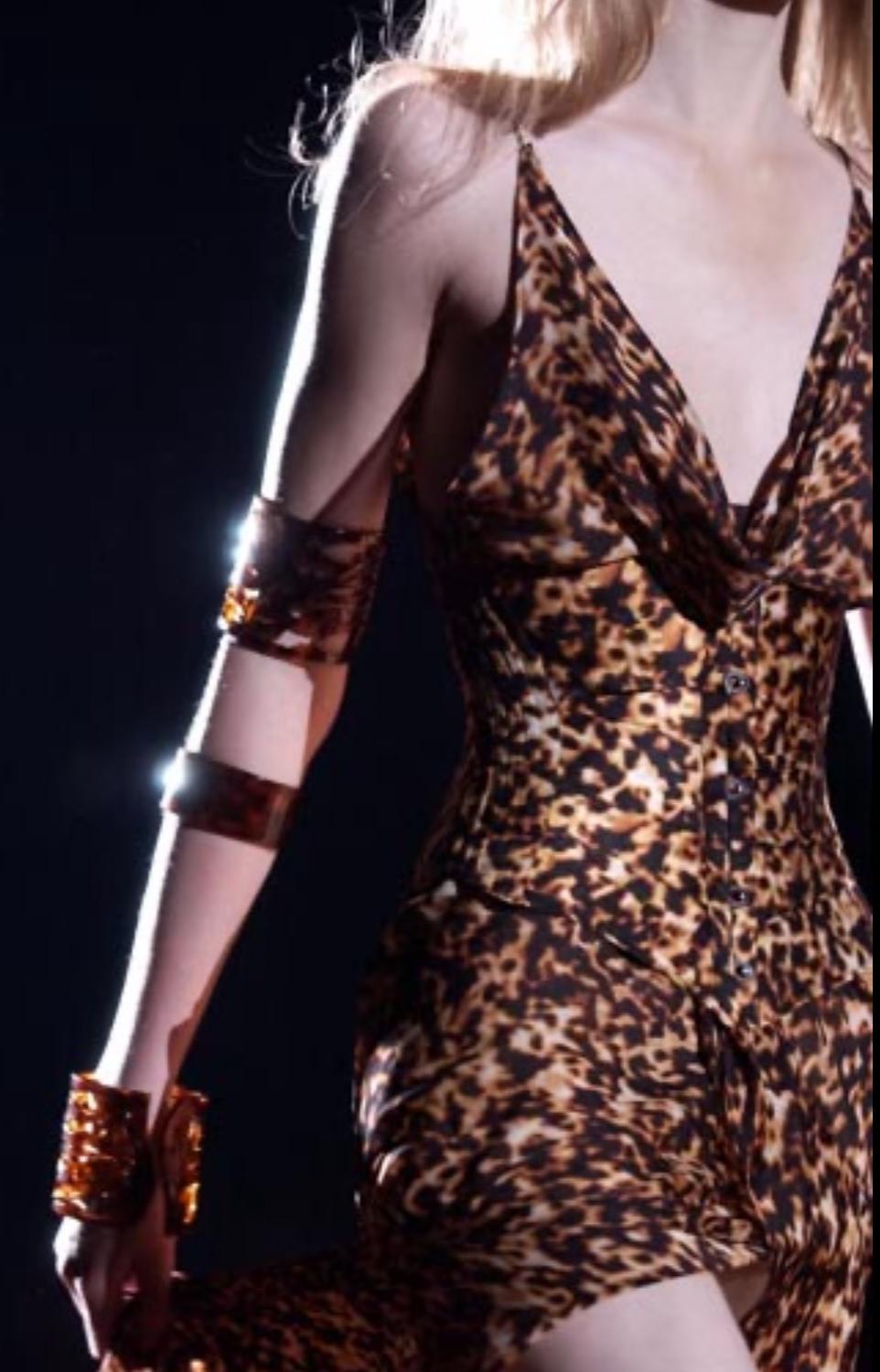 S/S 2003 Roberto Cavalli Prototype Abstract Animal Print Runway Corset Top In Excellent Condition In West Hollywood, CA