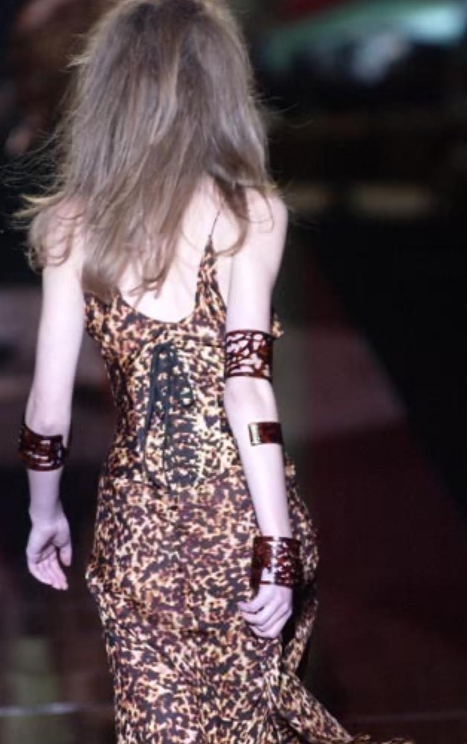 S/S 2003 Roberto Cavalli Prototype Abstract Animal Print Runway Corset Top 1