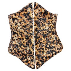 Haut corset de défilé Roberto Cavalli Prototype imprimé animal abstrait, P/E 2003