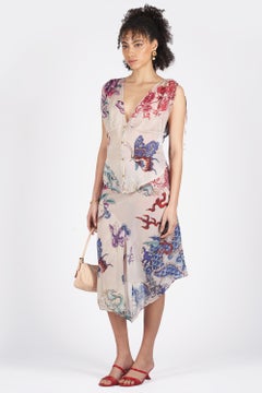 Roberto Cavalli S/S 2003 Sheer Dragon Print Co-ord