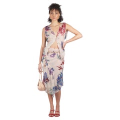 Roberto Cavalli S/S 2003 Sheer Dragon Print Co-ord