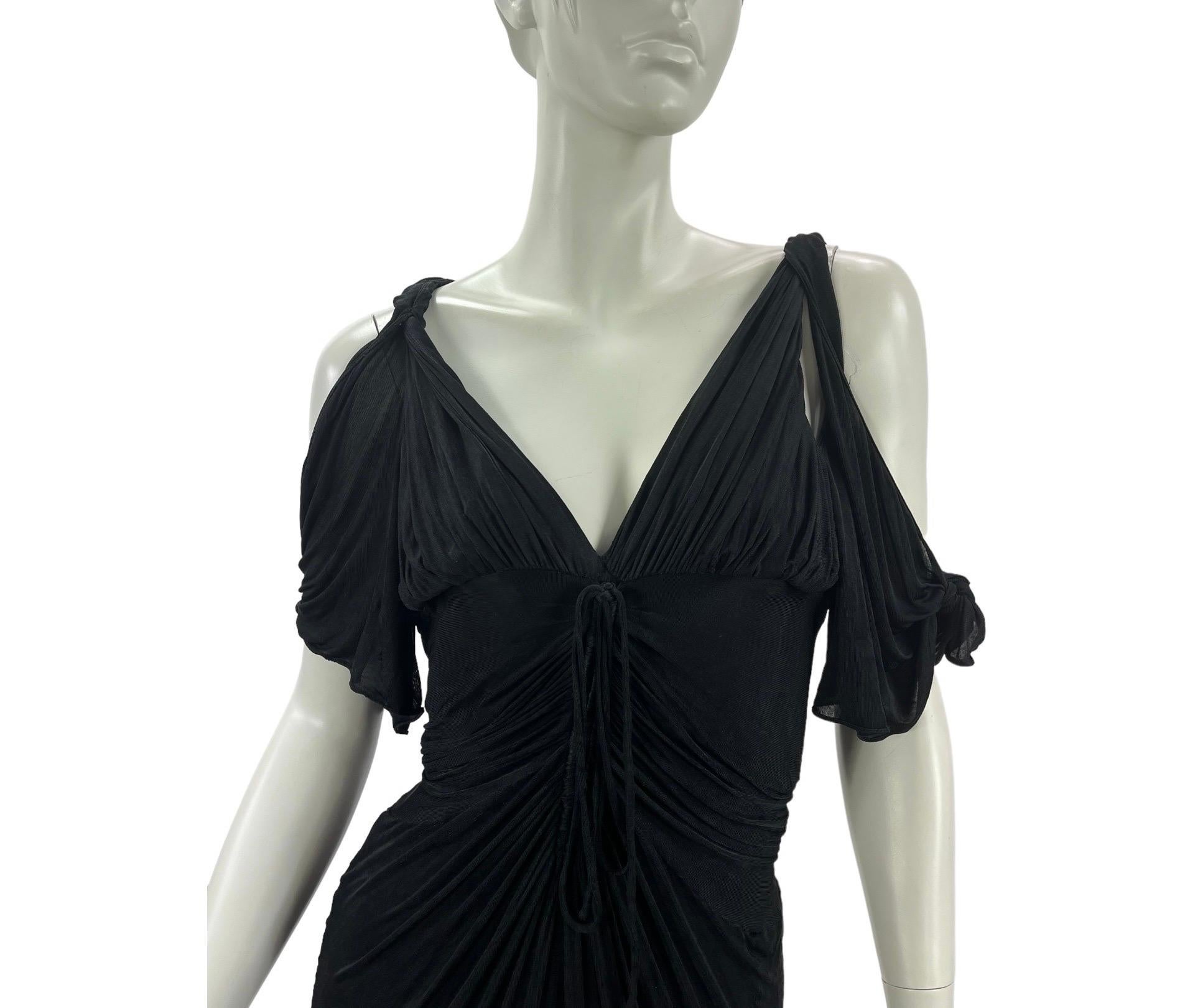 De las mujeres S/S 2003 TOM FORD for GUCCI Mini Vestido Kimono Negro 40 en venta