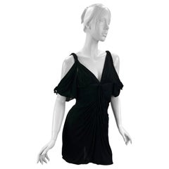 Antique S/S 2003 TOM FORD for GUCCI Black Mini Kimono Dress 40