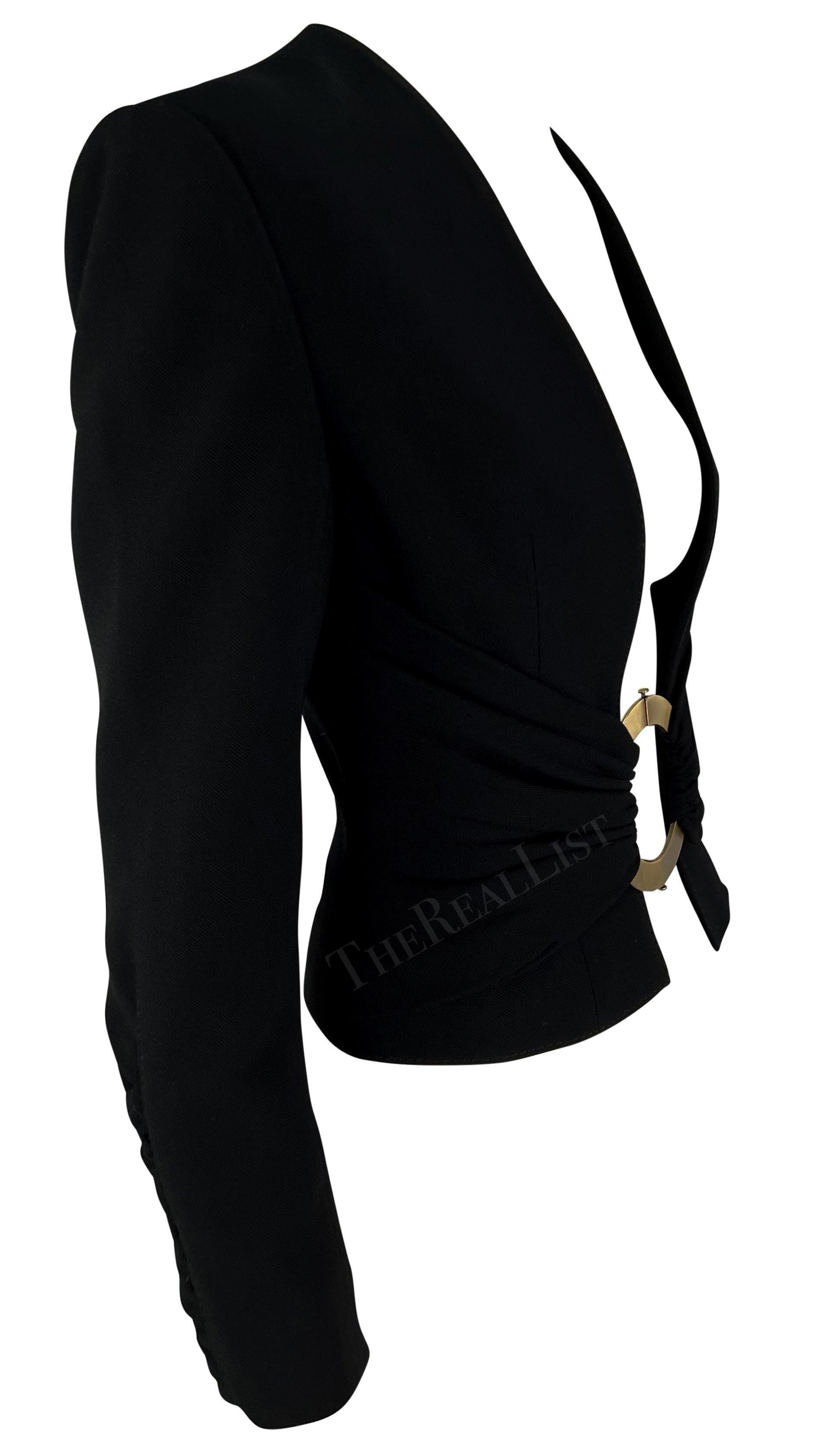 F/S 2003 Valentino Garavani Laufsteg Offenes Blazer-Top mit Goldringschnalle und offener Schnalle im Angebot 6