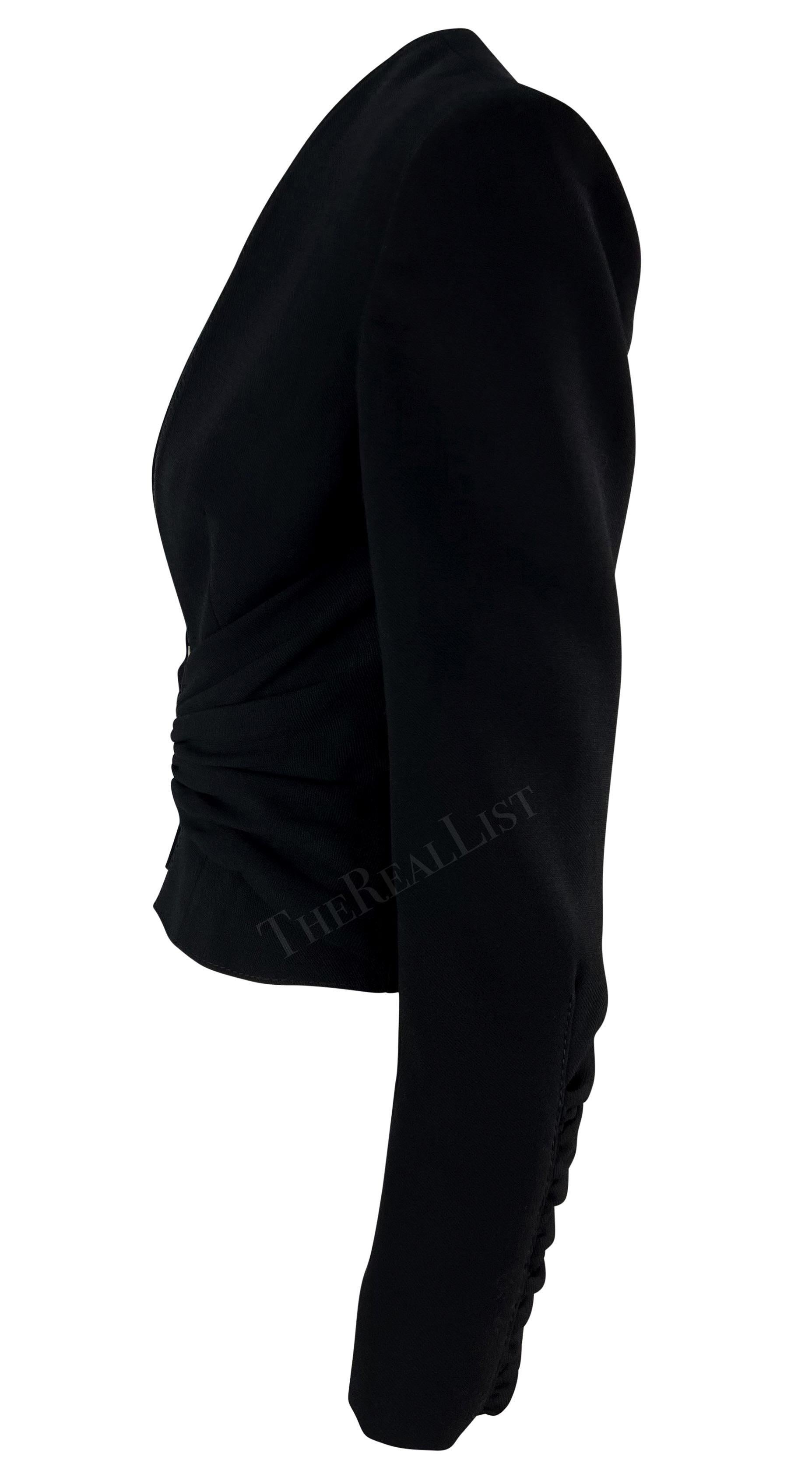 F/S 2003 Valentino Garavani Laufsteg Offenes Blazer-Top mit Goldringschnalle und offener Schnalle im Angebot 4