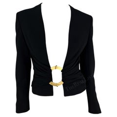 S/S 2003 Valentino Garavani Runway Gold Ring Buckle Open Blazer Top