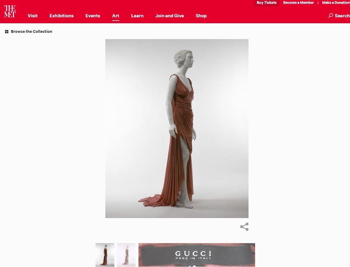 S/S 2003 Vintage Tom Ford For Gucci Greek Goddess Silk Gown as seen in Museum  In Good Condition In Montgomery, TX