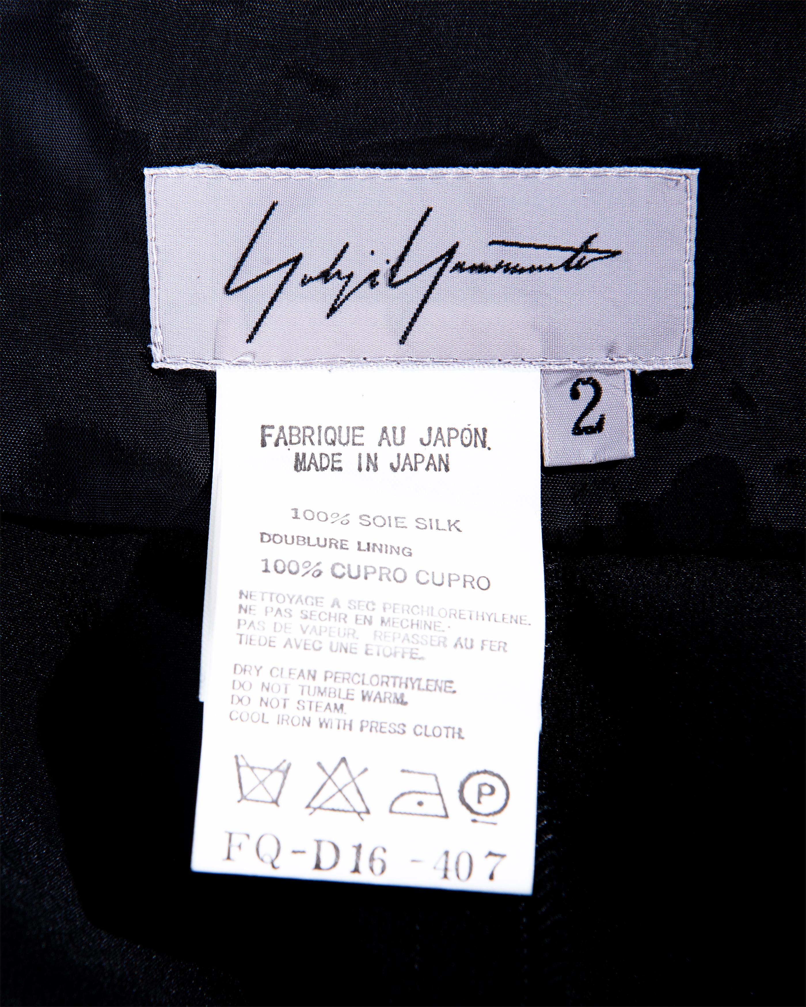 A/W 2002 Yohji Yamamoto Black Silk Cutout Strapless Midi Dress 8