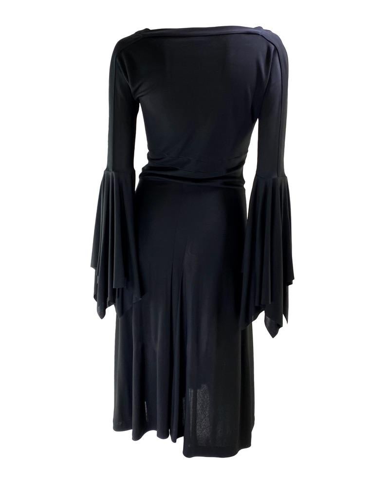S/S 2003 Yves Saint Laurent by Tom Ford Black Floral Applique Runway Dress For Sale 2