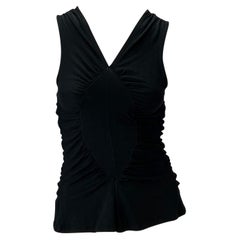 S/S 2003 Yves Saint Laurent by Tom Ford Black Ruched Cotton Tank Top