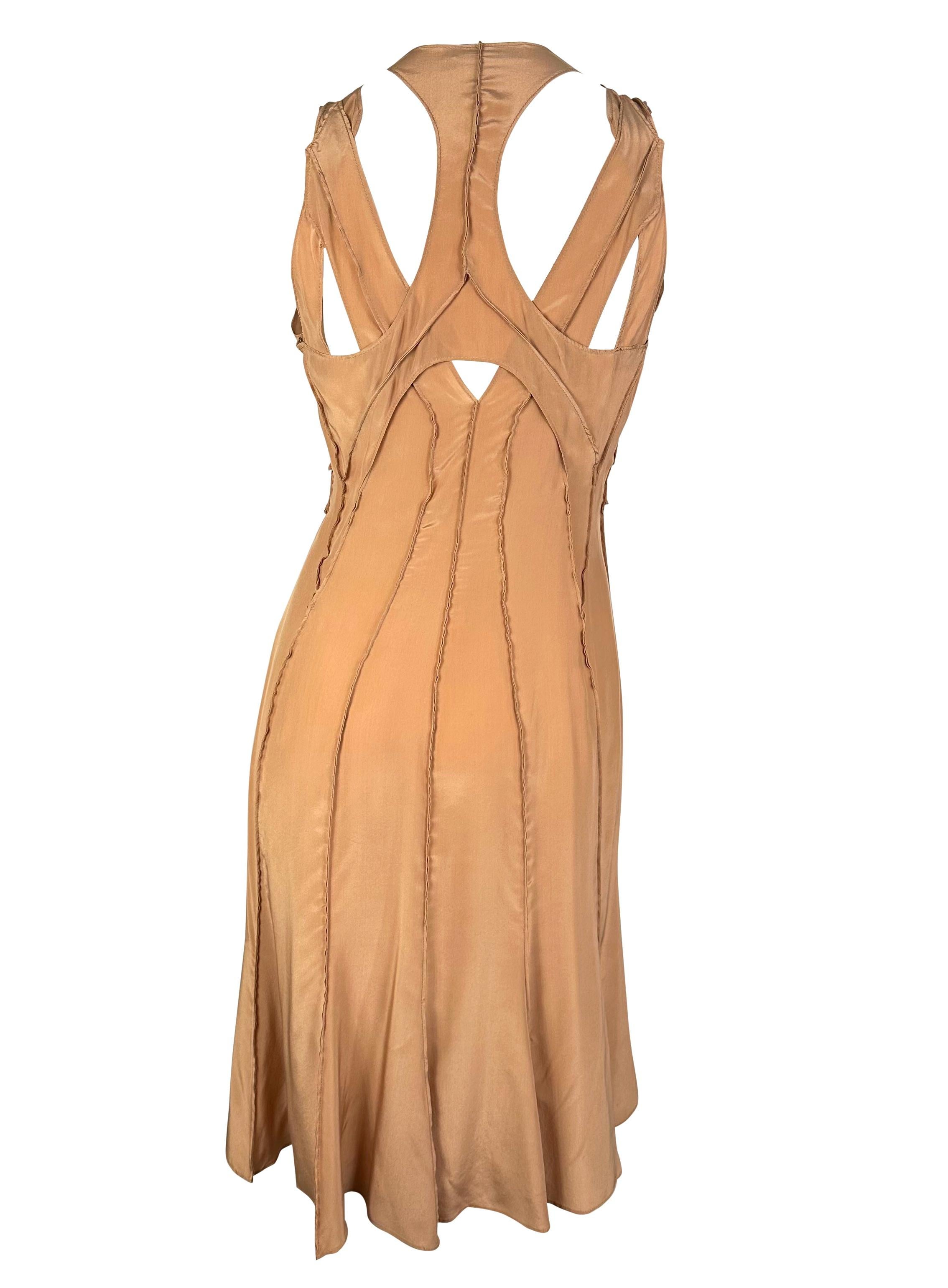 S/S 2003 Yves Saint Laurent by Tom Ford Blush Flower Runway Midi Dress 1