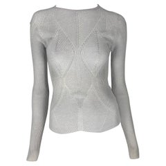 F/S 2003 Yves Saint Laurent by Tom Ford Lavendelfarbenes Pullover-Top aus Stretch-Strick