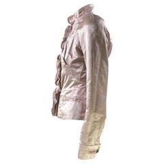 S/S 2003 Yves Saint Laurent by Tom Ford Pink Ruffle Cotton Silk Blazer Jacket