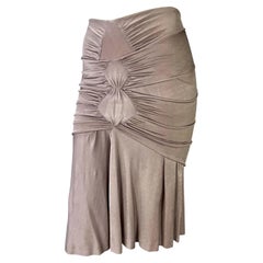 S/S 2003 Yves Saint Laurent by Tom Ford Runway Dusty Lavender Ruched Skirt
