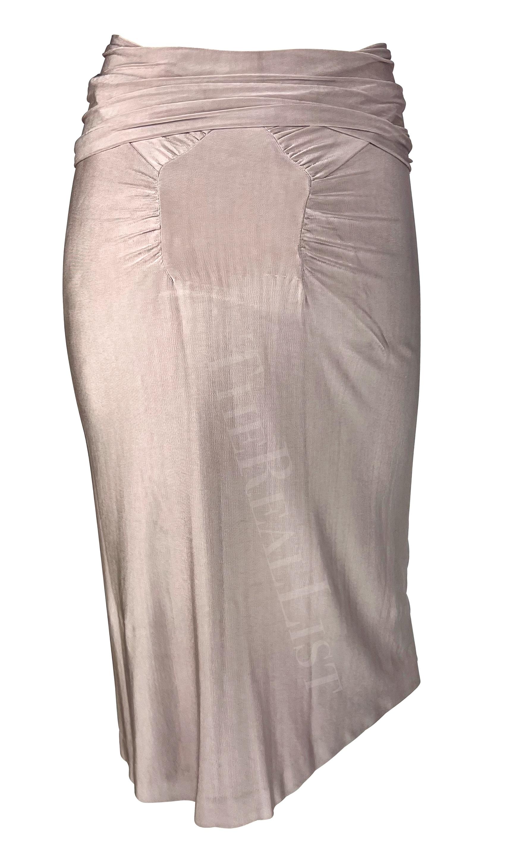 S/S 2003 Yves Saint Laurent by Tom Ford Runway Dusty Lavender Ruched Slinky 2