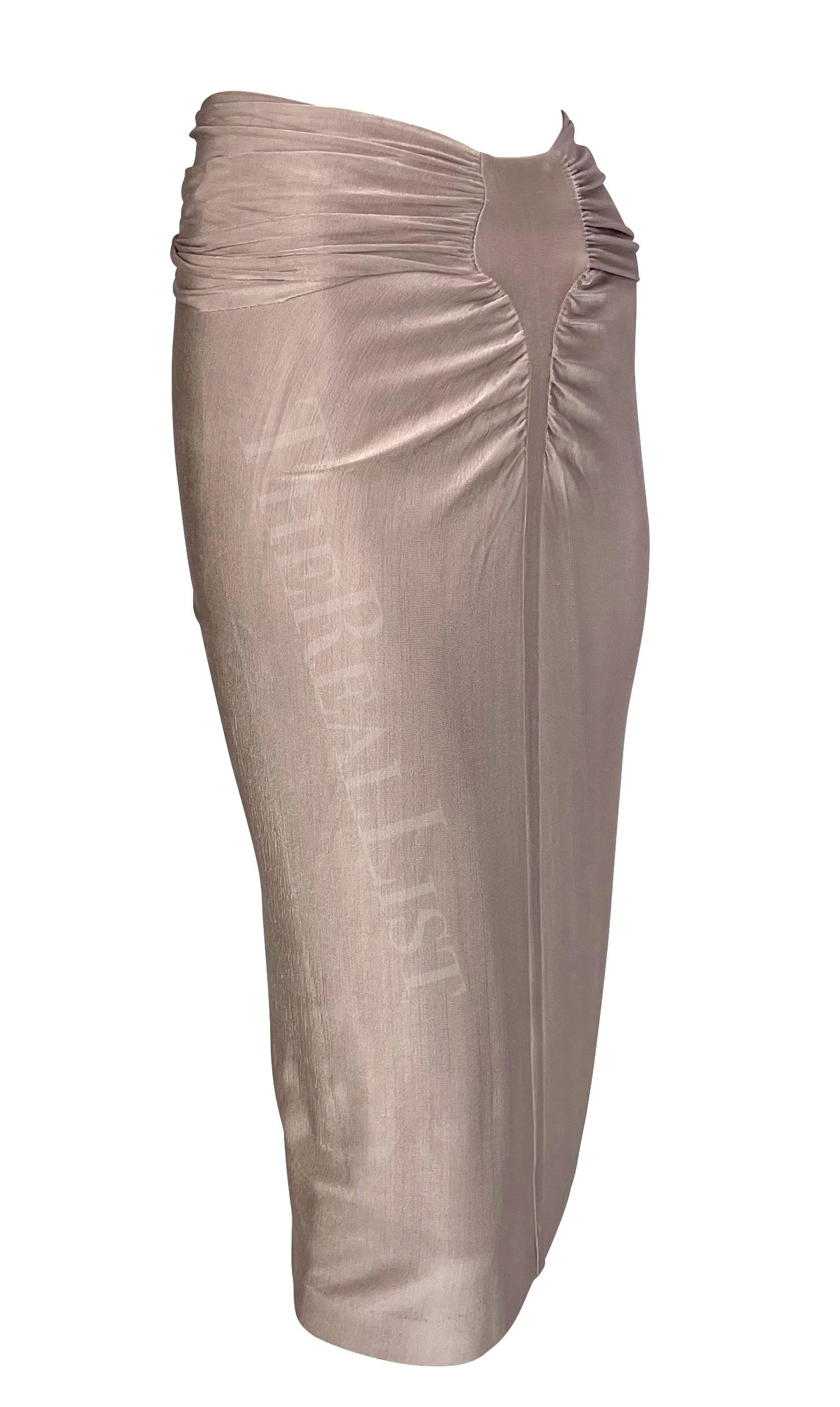 S/S 2003 Yves Saint Laurent by Tom Ford Runway Dusty Lavender Ruched Slinky 4