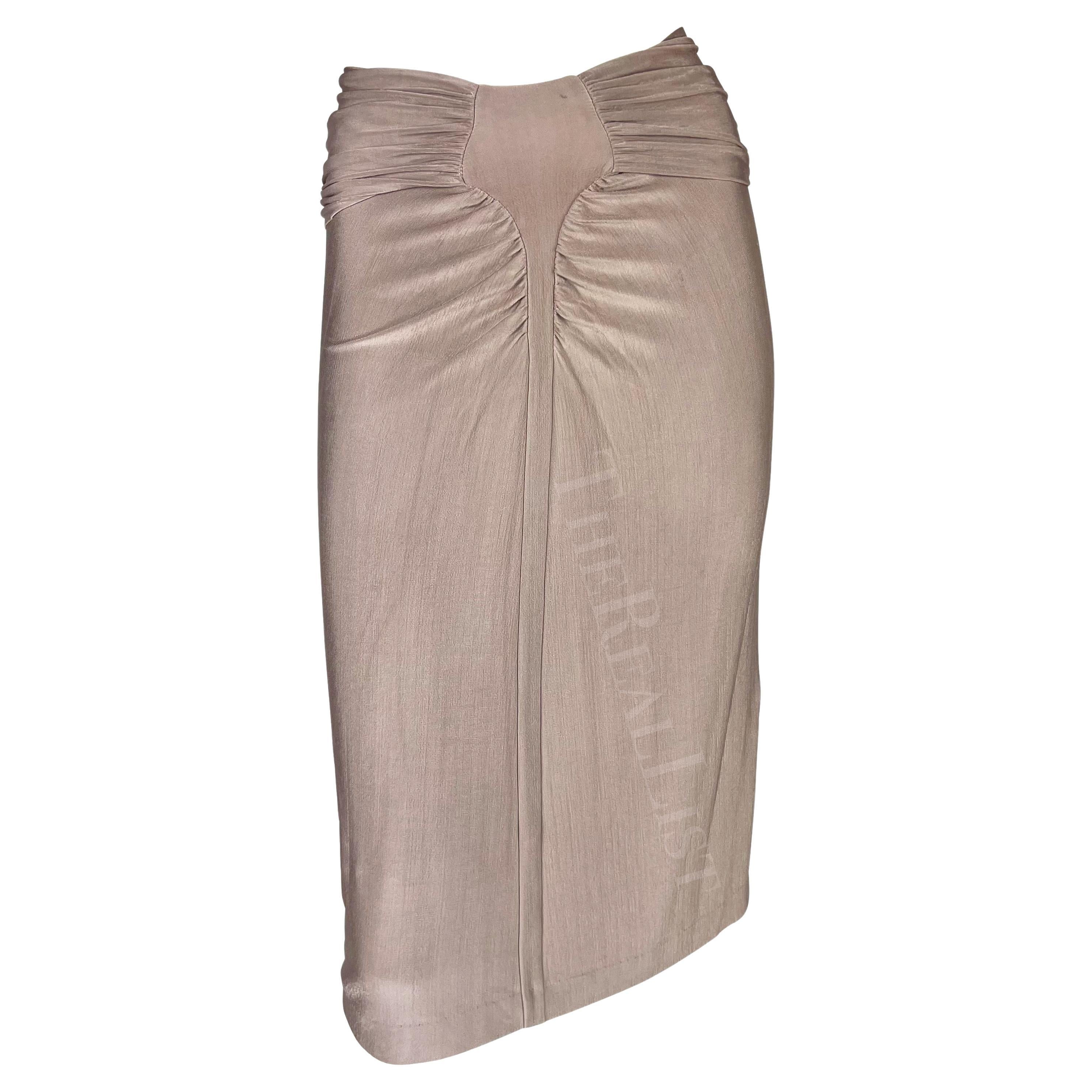 S/S 2003 Yves Saint Laurent by Tom Ford Runway Dusty Lavender Ruched Slinky