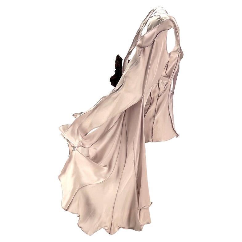 Women's S/S 2003 Yves Saint Laurent by Tom Ford Runway Mauve Silk Cut-Out Flower Top