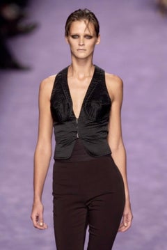 S/S 2003 Yves Saint Laurent by Tom Ford Runway Nude Illusion Satin Breast Vest